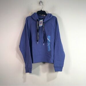 Calvin Klein Cut-Off Hoodie, Size L - Dus Blue Junior Girl's